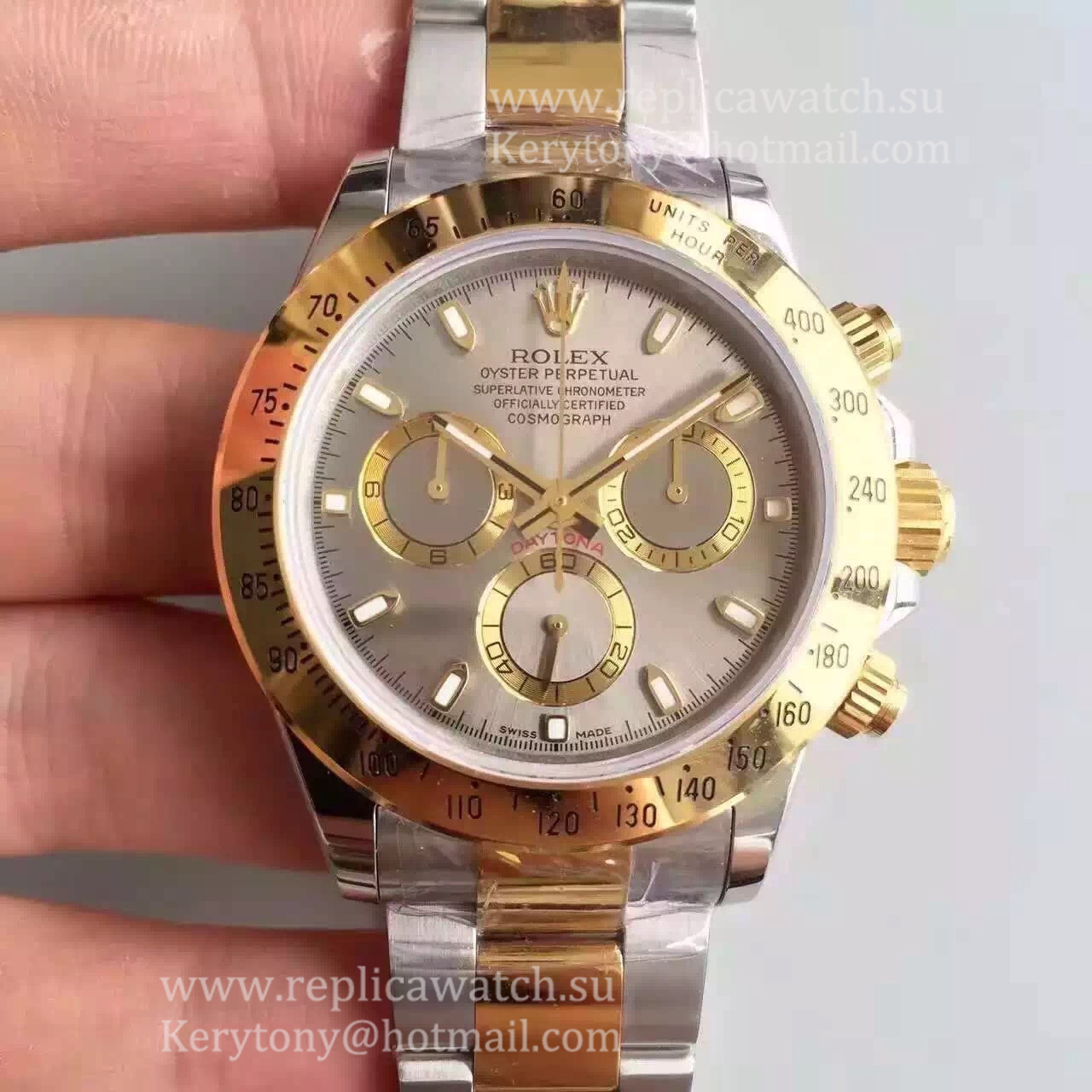 High Quality R01ex Daytona  116503 JHF Yellow Gold & SS Anthracite Dial 4130