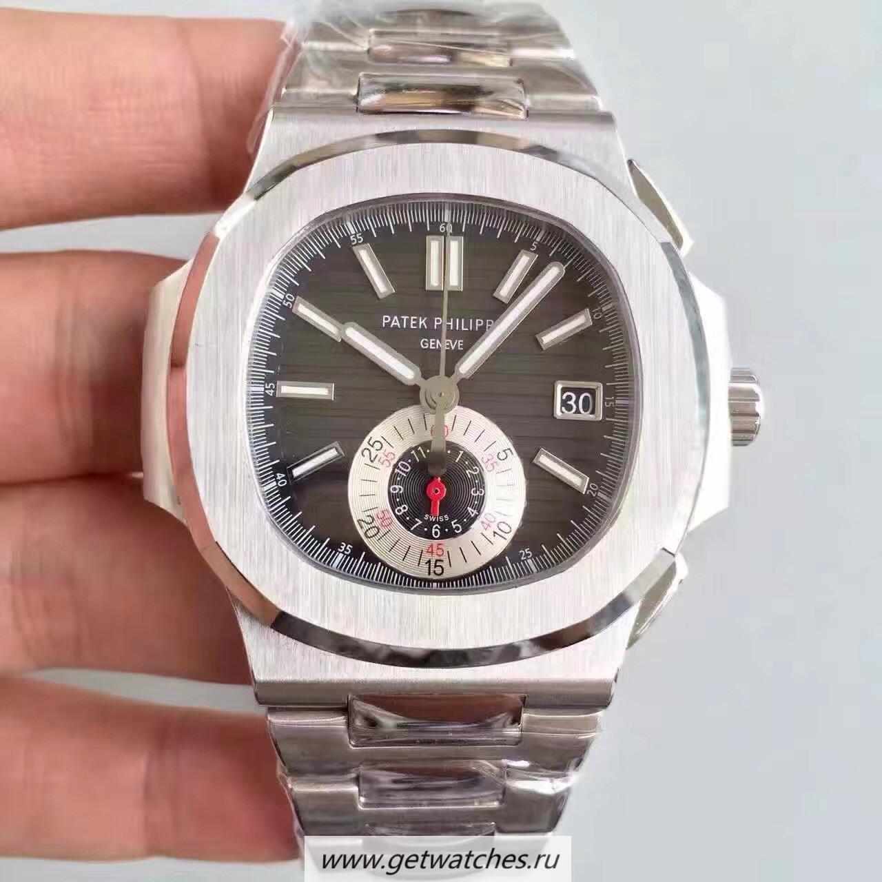 Fake Pat*k Phi1i*pe Nautilus Chrono 5980 JF SS Black Dial CH28-520C